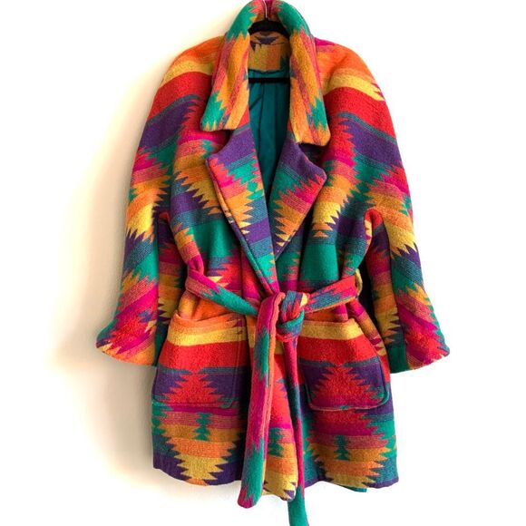 Woven Wool Blanket Coat (Sz XL - 2XL) - Picture 4 of 11